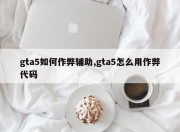 gta5如何作弊辅助,gta5怎么用作弊代码